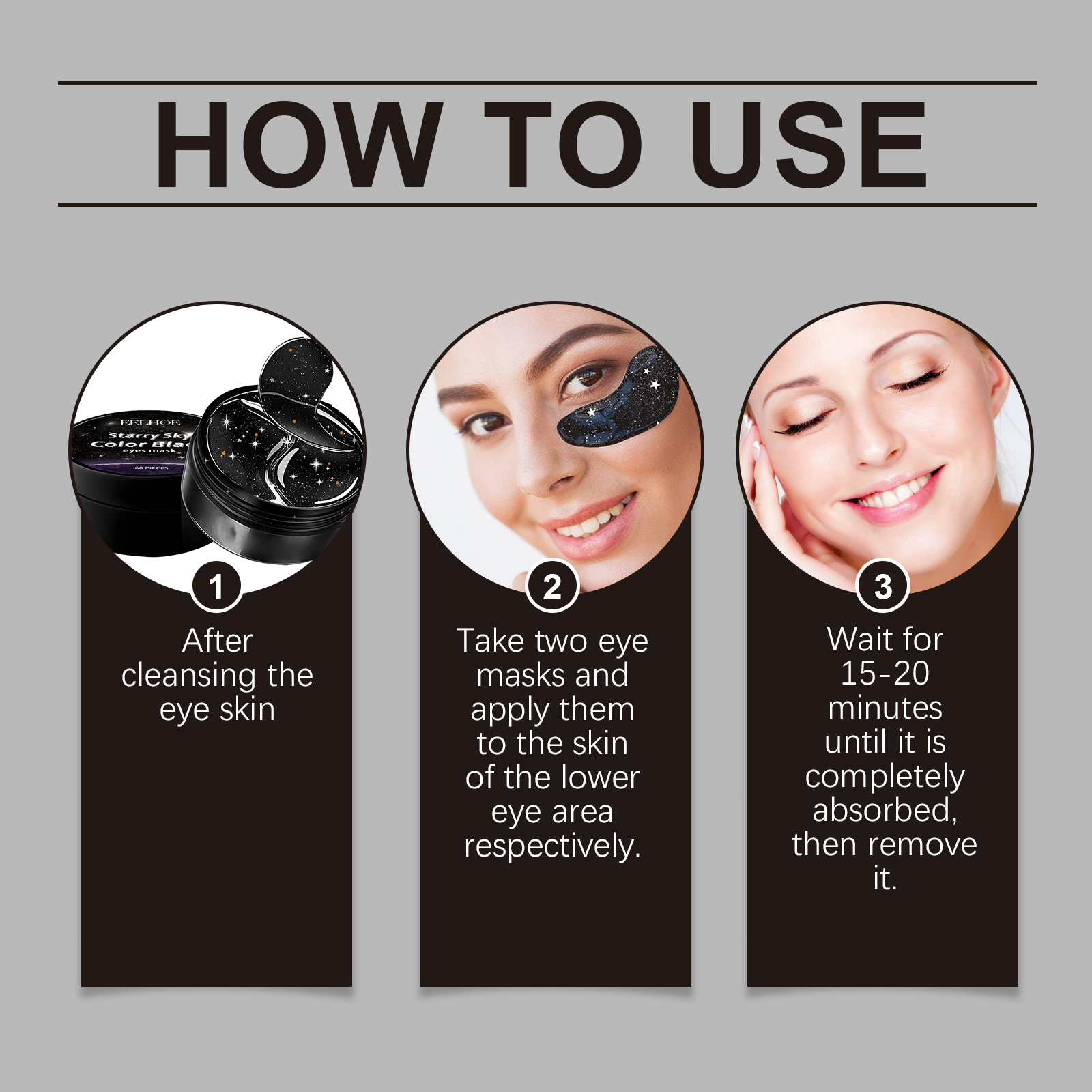 EELHOE Star Plus Black Eye Mask Hydrates And Moisturizes The Skin Around The Eyes_voghion.com