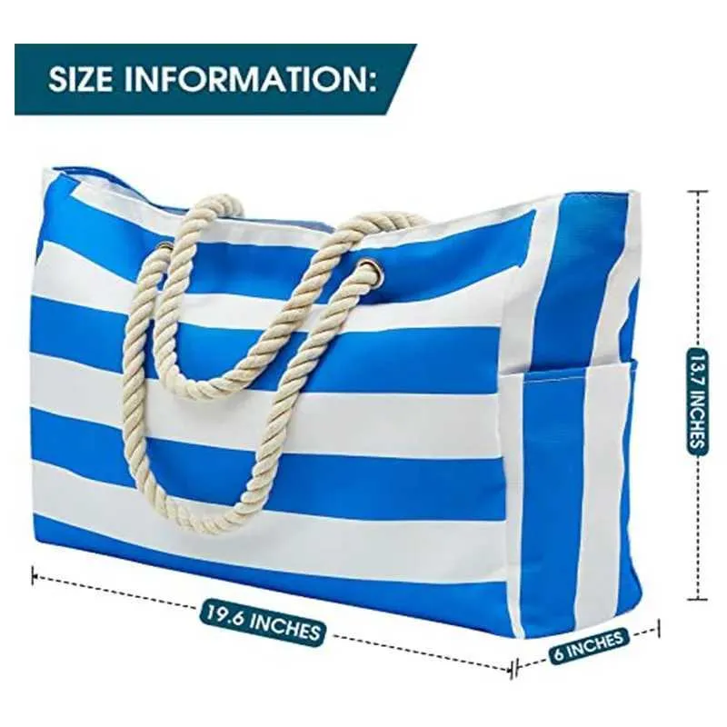 Waterdichte strandtas voor dames grote schoudertas met rits_voghion.com