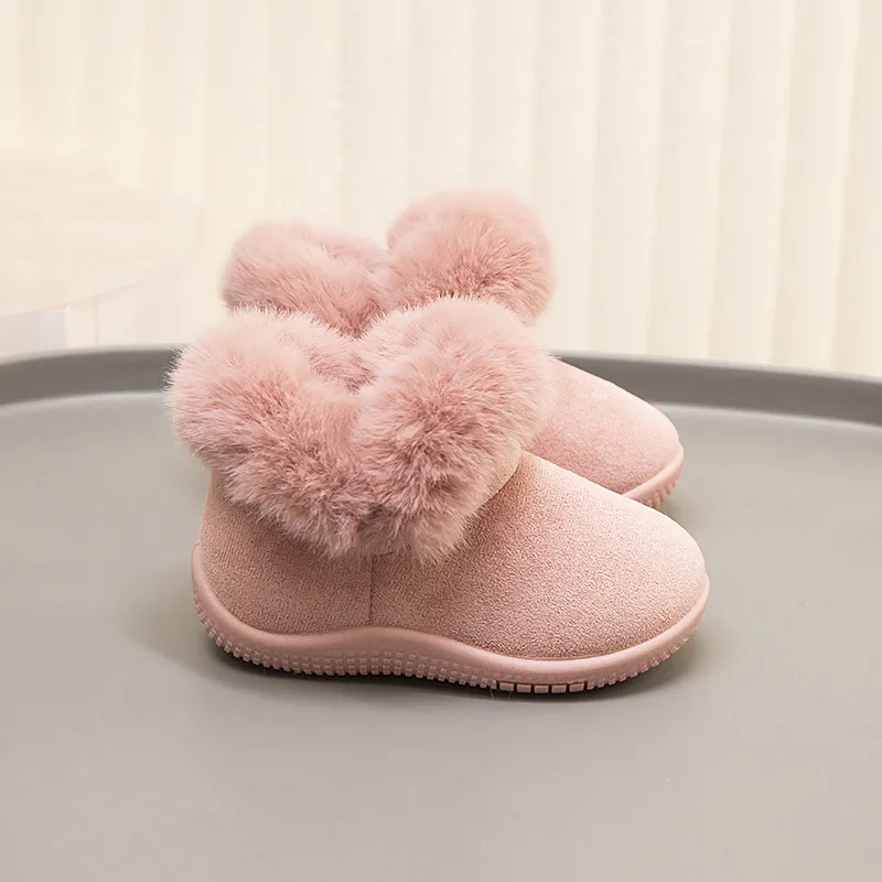 Bebek Kız Kar Çocuk Pamuklu Ayakkabılar Cutefeet Peluş Sıcak İlk Yürüteçler Kaymaz Bebek Botları 12 - 17 Numara_voghion.com