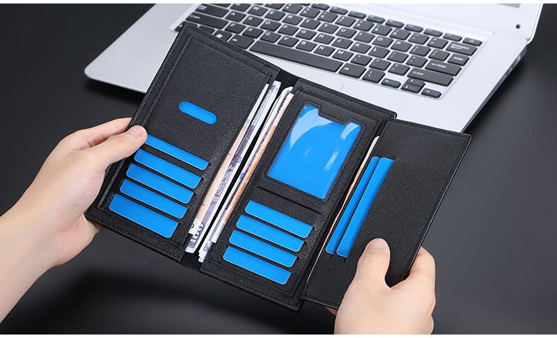 Baellerry Crocodile Head Multi-card Zipper Clutch Business Thin Wallet_voghion.com