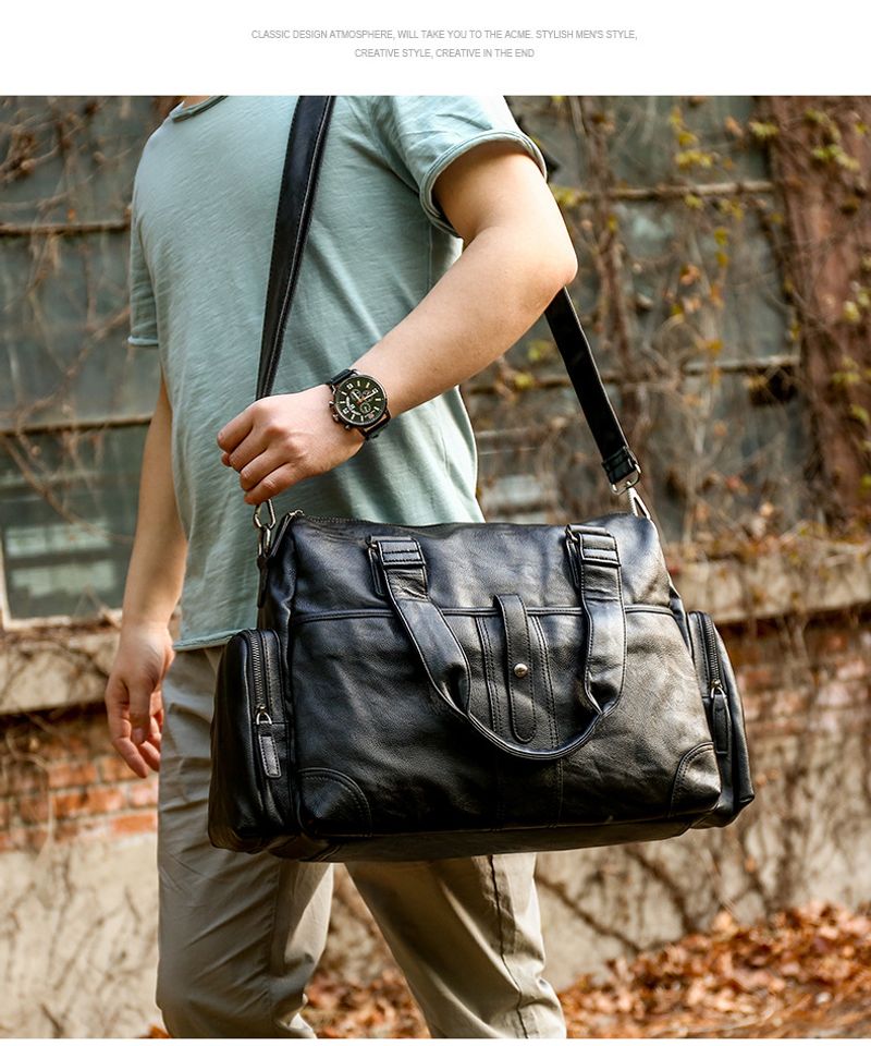 PU-Reisetasche, wasserdichte Business-Aktentasche für Herren, Umhängetasche mit einer Schulter_voghion.com