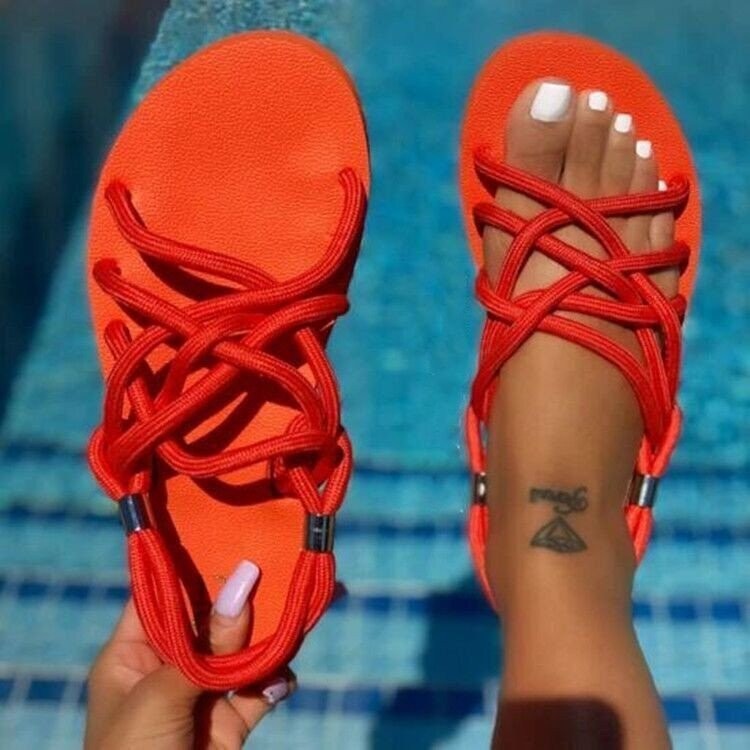 Sommer neue große größe komfort flache sandalen hanf seil_voghion.com