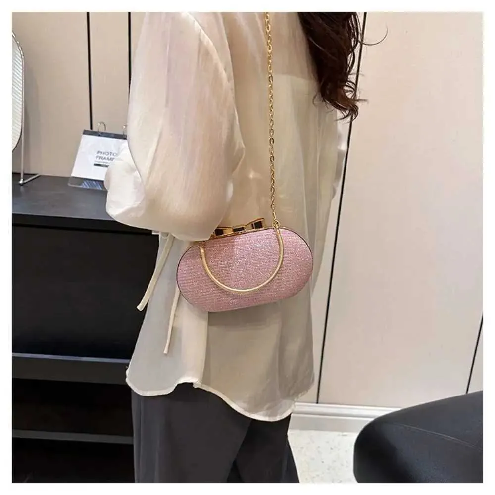 Geantă de seară pentru femei, geantă de mână strălucitoare în formă de inimă, geantă de umăr metalică cu lanț la modă, geantă crossbody pentru femei, purseC241218_voghion.com