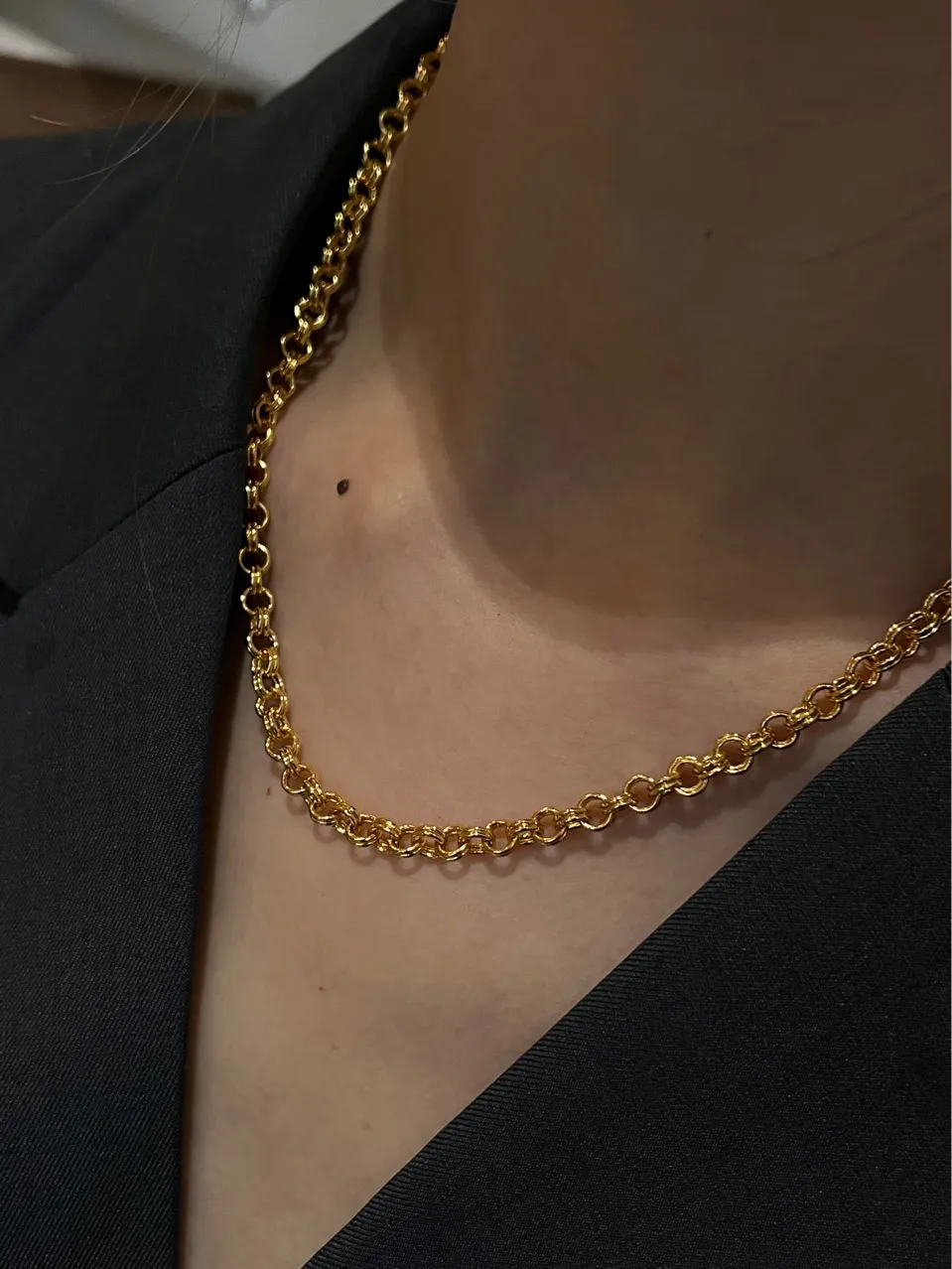 Kettingen Creatieve Roestvrijstalen Rolo Ovale Schakelketting Ketting Aanslagvrij Hip Hop Grote Dikke Aluminium Gouden Sleutelbeen_voghion.com