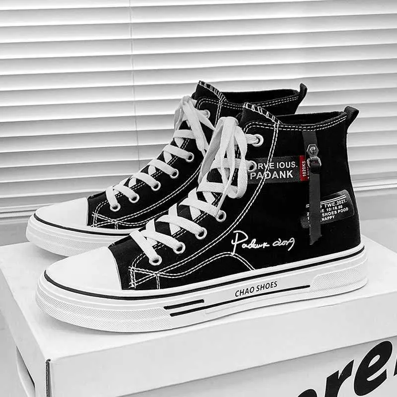 Casual Unisex Donna Uomo Autentico Classico Designer High Top Canvas Vulkanisieren Schuhe Athletische Turnschuhe_voghion.com