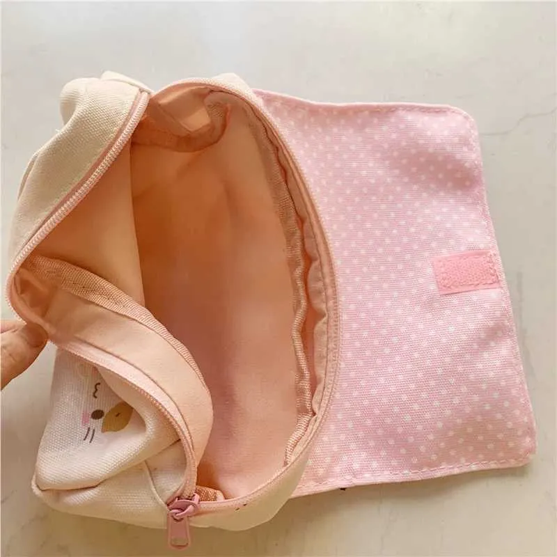 Masyumaro flauschiges Fuwa Nyanko Katzenetui für süße Bleistifttaschen in der Schule Kawaii Aufbewahrungsorganizer Make-up Kosmetiktasche_voghion.com