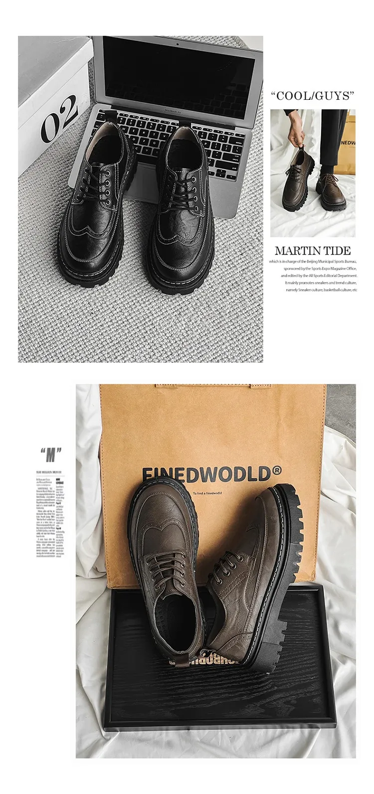 STRONGSHEN Heren Casual Leren Dikke Zool Formele Mode Handgemaakte Brogue Zakelijke Schoenen Oxford Atos Hombre 240614_voghion.com