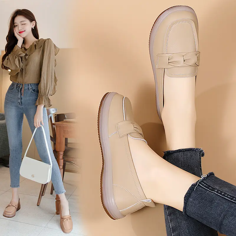 Damenschuhe Casual Single Schuhe Flache Mom Schuhe Loafers_voghion.com