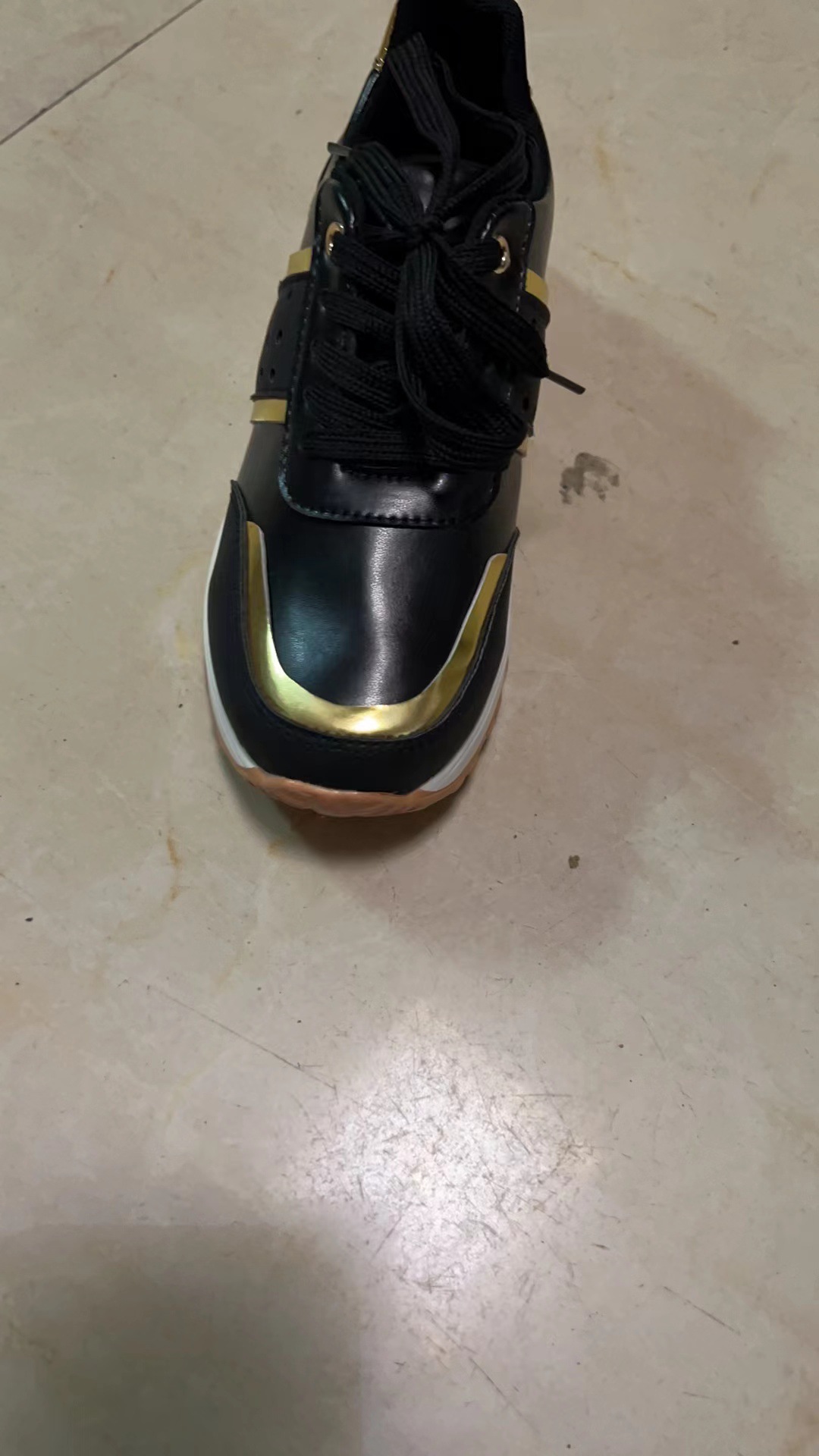 Sports shoes women's large size thick bottom color matching  casual low top sports shoes in stock_voghion.com