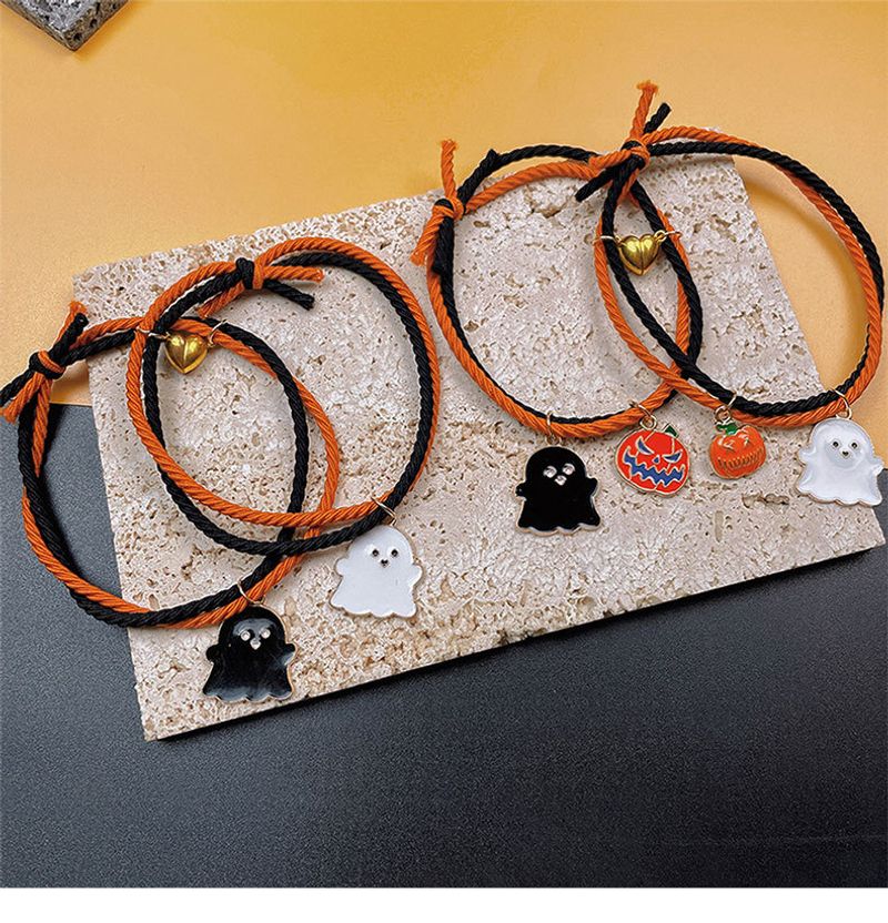 Heißer Verkauf Neue Halloween Armband Cartoon Kürbis Geist Mit Liebe Herz Magnetische Paar Set Hand Seil_voghion.com