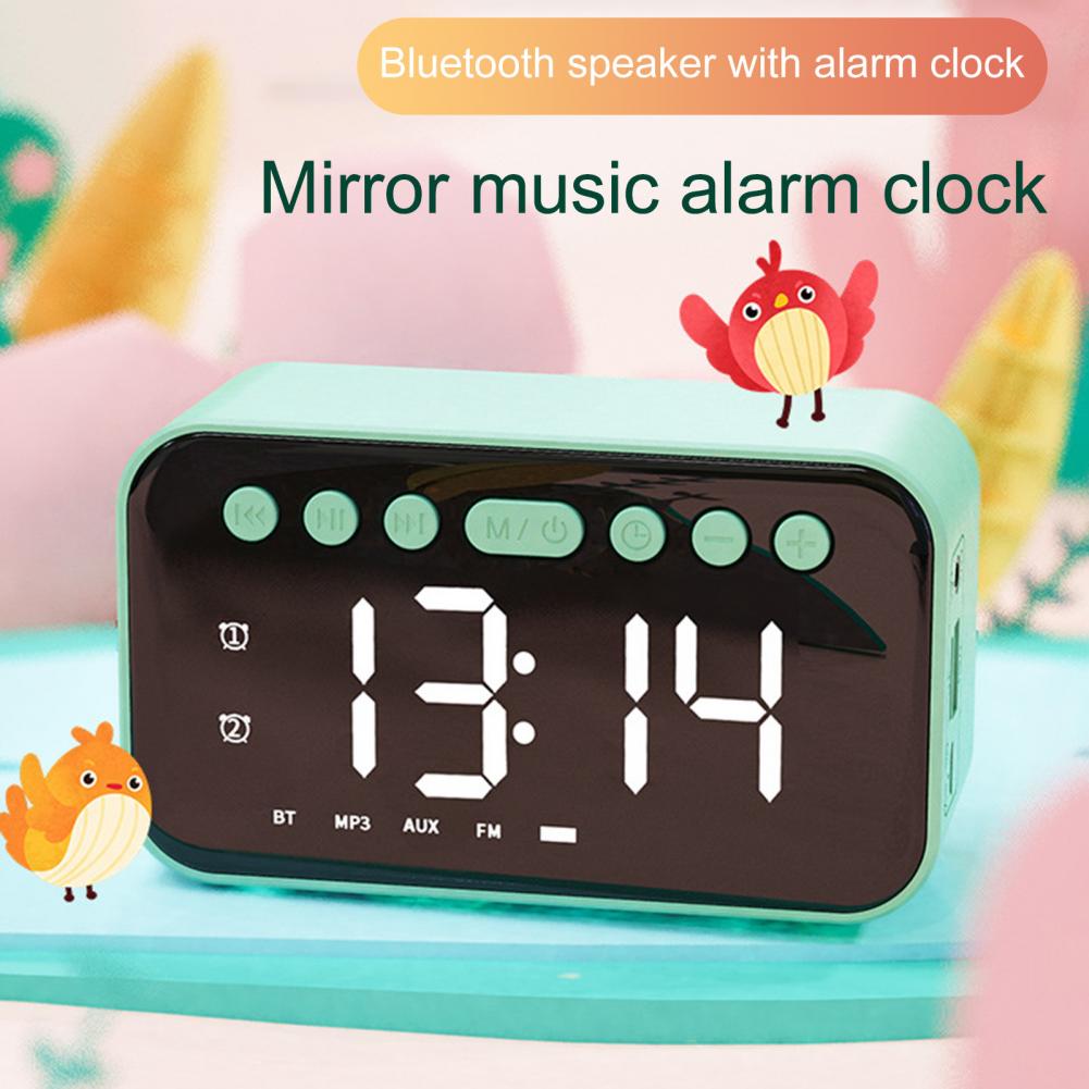 Wireless Bluetooth Speaker FM Radio Sound Box Desktop AI Smart Alarm Clock Subwoofer Music Player Bass Speakers Boom For Xiaomi_voghion.com