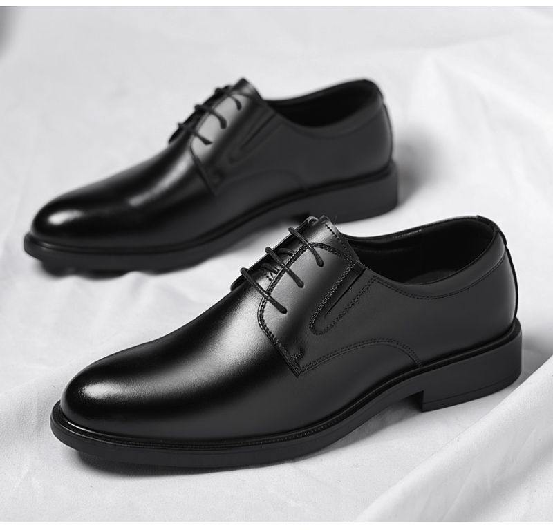 Derby en cuir de style britannique pour marié, chaussures d'affaires en cuir de vache pour hommes d'automne_voghion.com