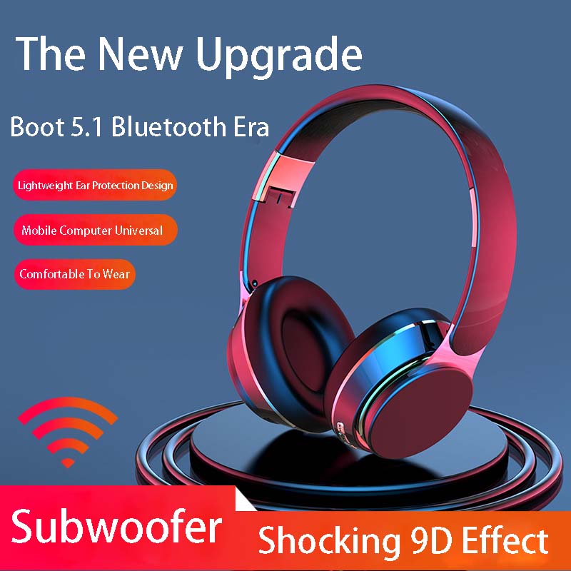 Tecnologia nera Subwoofer Cuffie sportive Gaming Cuffie Bluetooth con cancellazione del rumore Cuffie wireless Pieghevoli_voghion.com