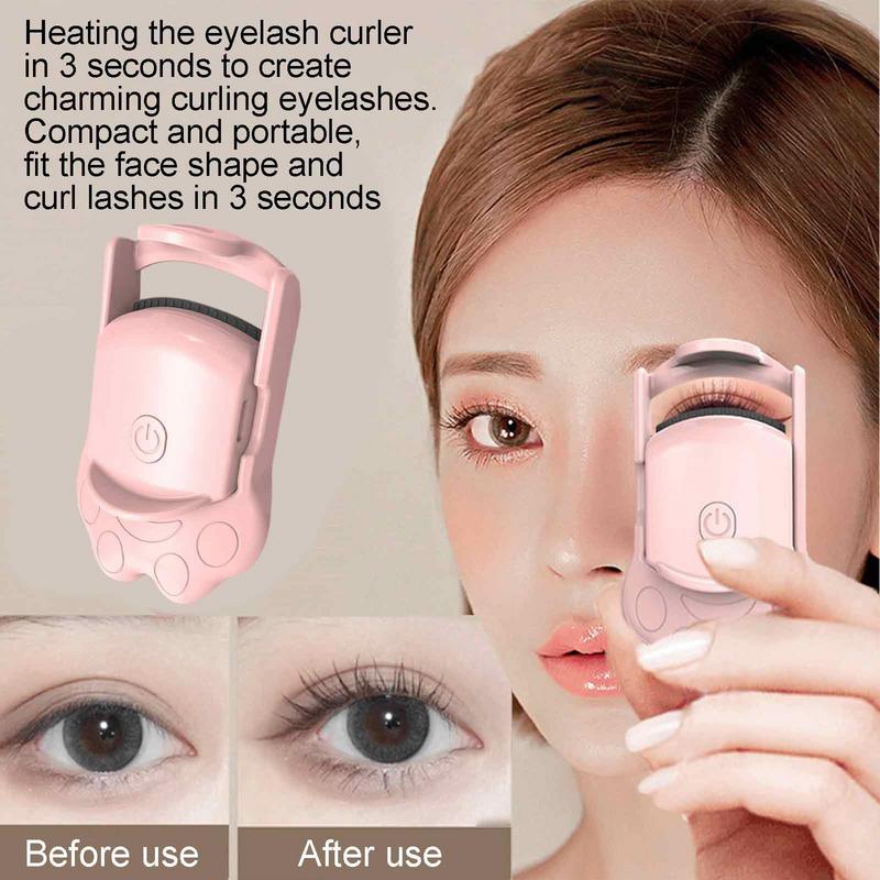 Cat Paw Electric Heated Eyelash Curler Eyelash Curler With Heating 2 Level Temp Lash Curling Tool For Women Last All Day_voghion.com