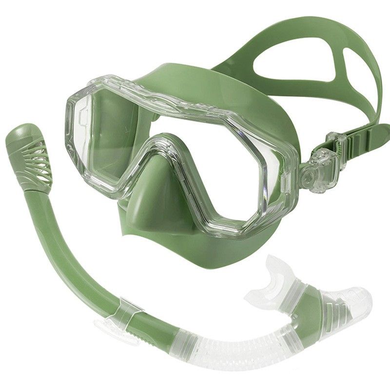 Large frame diving Waterproond anti-fog semi-dry breathing tube swimming goggles_voghion.com
