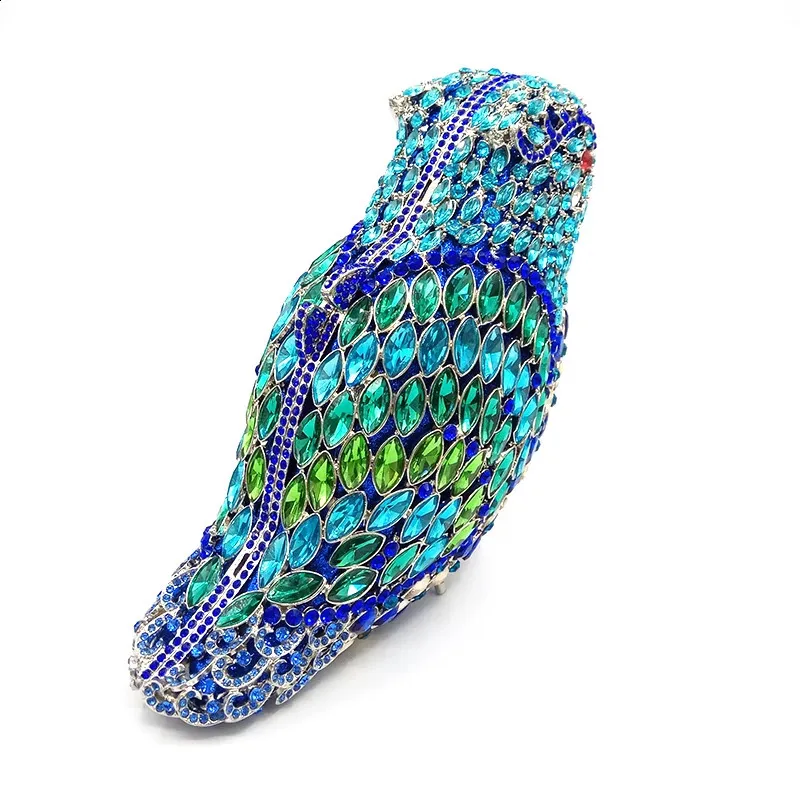 Ladies handbag Bridal wedding women evening party bag dias bird parrot clutches elegant crystal purse 240731_voghion.com