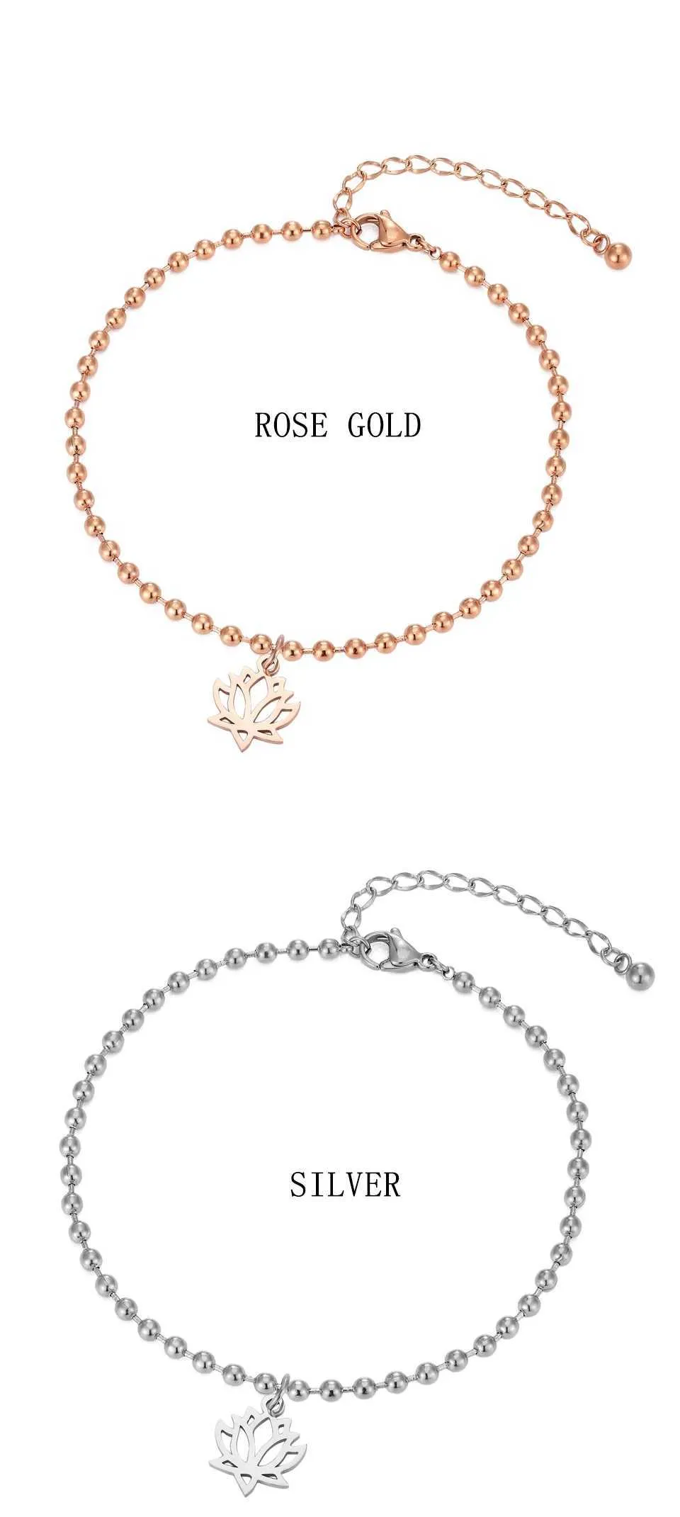 Bracelet de cheville vintage en perles pour yoga, plante, lotus, été, plage, chaîne originale, bijoux pour femmes, festival, L2403_voghion.com