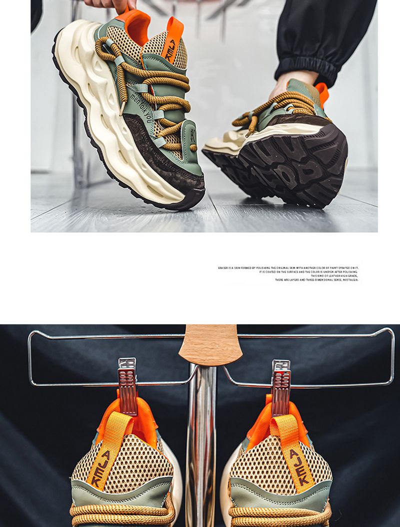 Chunky Sneakers Men Thick Sole Platform Casual Walking Shoes_voghion.com