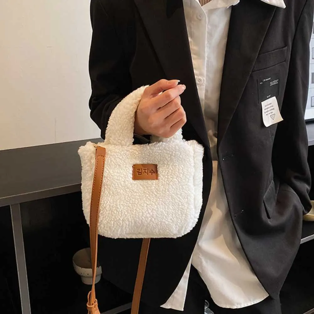 Borsa da donna firmata, secchiello, autunno inverno, borsa a tracolla in peluche, morbida e soffice, portafoglio in cashmere artificiale da donna_voghion.com