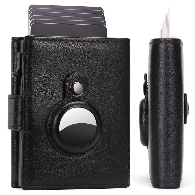 Kartenhalter aus Leder automatischer Kartenhalter, Geldbörse, automatische Kartenbox für Herren, RFID, antimagnetisch,_voghion.com