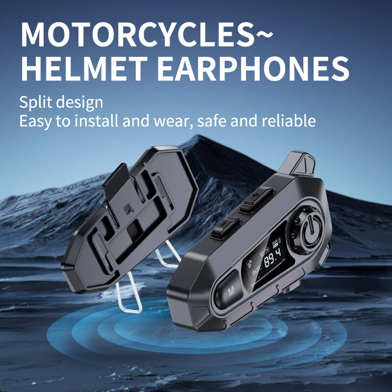 Cuffie Bluetooth 5.4 per casco da moto, cuffie wireless a mani libere, impermeabili_voghion.com