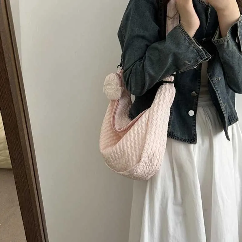 Koreanische Schulter-Umhängetasche für Mädchen und Frauen aus Nylon Ba241212_voghion.com