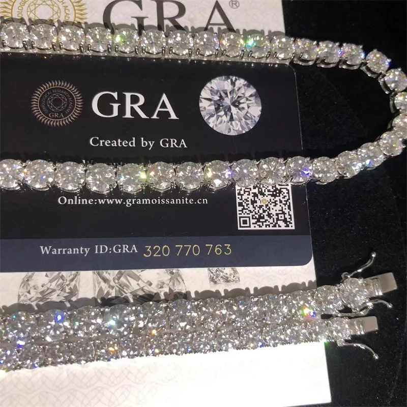 Collar de moissanita de 2 mm, 3 mm, 4 mm, 5 mm y 6,5 mm de diámetro, estilo hip hop, cadena de tenis de moissanita._voghion.com