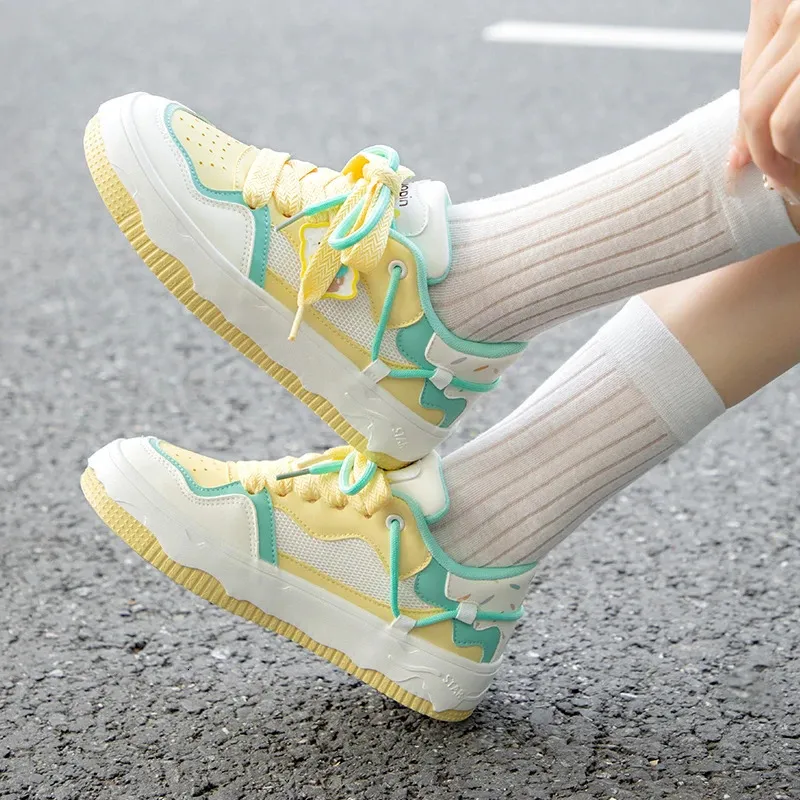 Tun Ice Cream color Carino casual Colore abbinato Preppy scarpe da ginnastica da donna Cake board scarpe 240703_voghion.com
