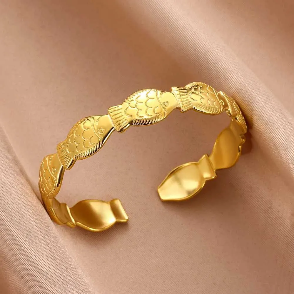 Minimalist Gold Open Cuff Bangle Vintage Style Charm Bracelet_voghion.com