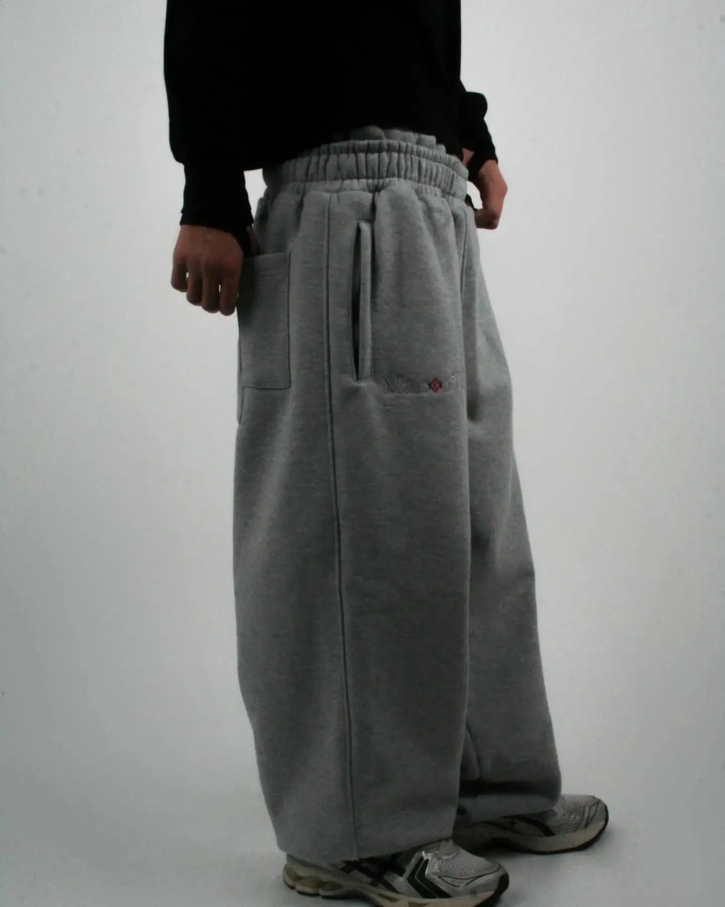 Y2K Retro Men Jogging Pants Double Waist Poker Embroidery Unisex Sweatpants Gothic Hip Hop Streetwear Casual Baggy_voghion.com