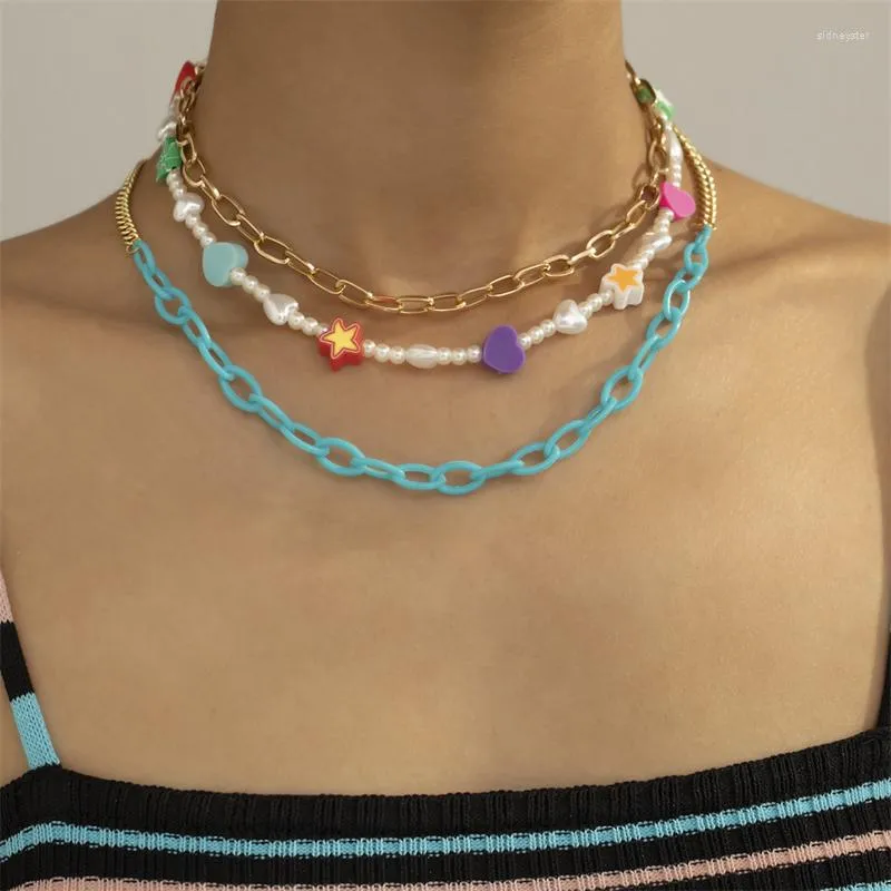 Catene Personalità Creatività Collana a strati per donna 2023 Frutta Fiore Perla Articoli con_voghion.com