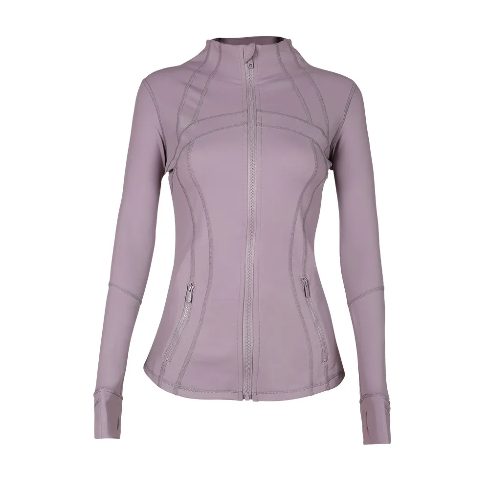 Jóga Dámská sportovní bunda Define Workout Sport Fiess Jacket Sportovní rychleschnoucí aktivní oblečení Top Pevná mikina na zip Sportwear Hot_voghion.com