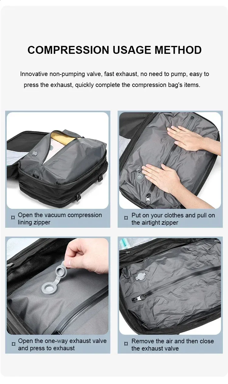 Airback Travel Men 16 inch Laptop Backpacks Vacuum Compression Expandable Business Back Pack School Backpack 240730_voghion.com