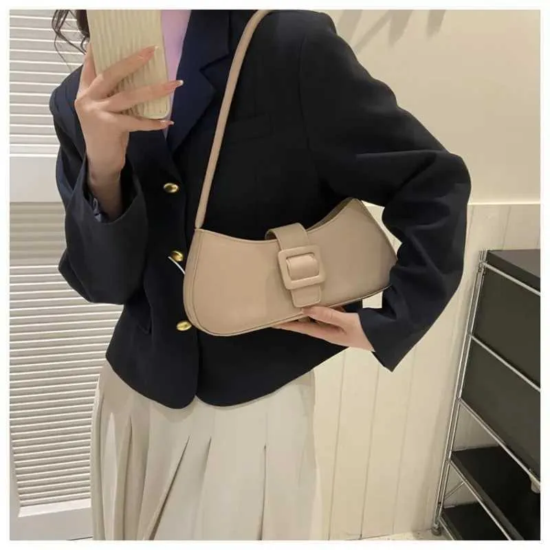Mode Damen Umhängetasche Einfarbig Leder Quadrat Unterarm Taschen Damen Marke Designer Handtaschen Trendy Crescent_voghion.com