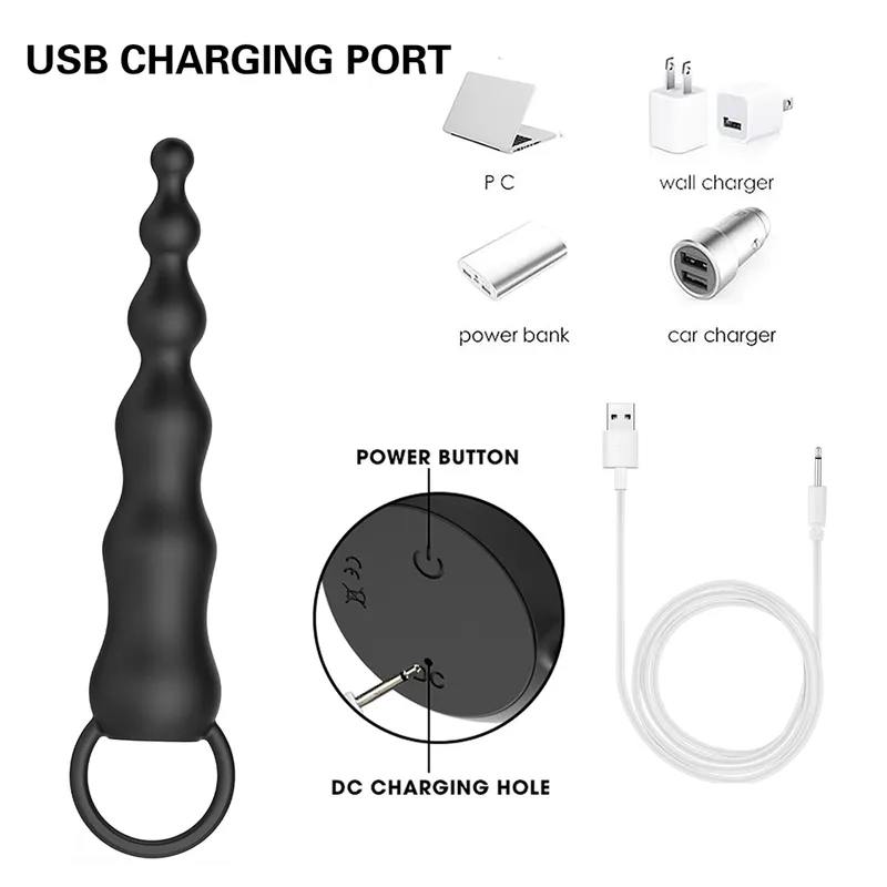 Toys Erotic Butt Plug Anal Beads Vibrator Vibrating Prostate Massager Clitoris Stimulator Female Masturbation_voghion.com