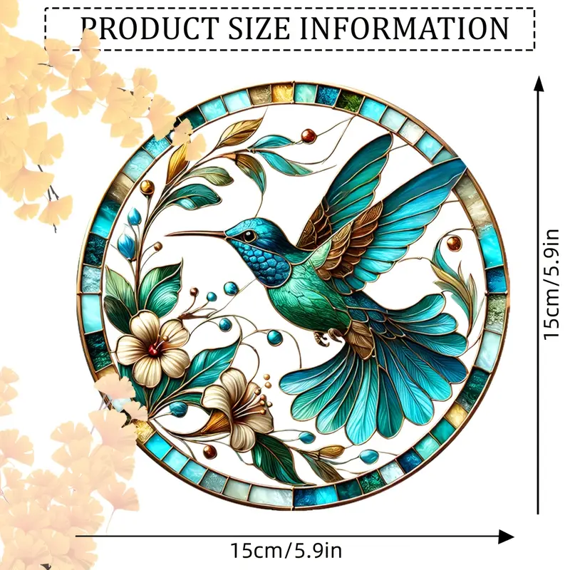 20,3 x 20,3 cm Traumfänger mit Kolibri und Blumenmotiv – doppelseitiges, leuchtendes Acryl. Perfekte Dekoration für Fenster, Wände und Garten. Kein Strom nötig. Tolles Weihnachtsgeschenk für Mütter._voghion.com