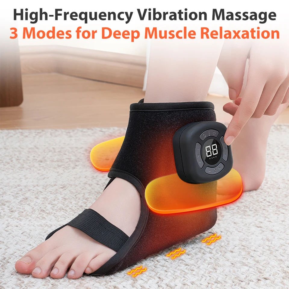 Kabelloses Knöchelmassagegerät Mit Wärme Vibration Und Kompression_voghion.com