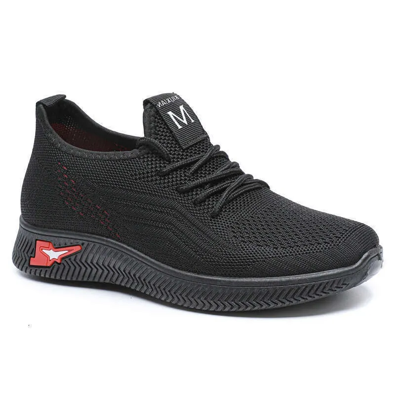 Spring New Women's Shoes Senile Antiskid Soft Sole Breathable Comfortable Suitable Walking shoes Triple Black Free_voghion.com