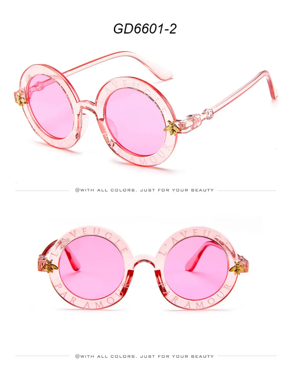 Sunglasses Fashion Small Round Kids Brand Designer Bee Children Boys Girls Baby Outdoors Goggle Shades Eyewear LC4L_voghion.com