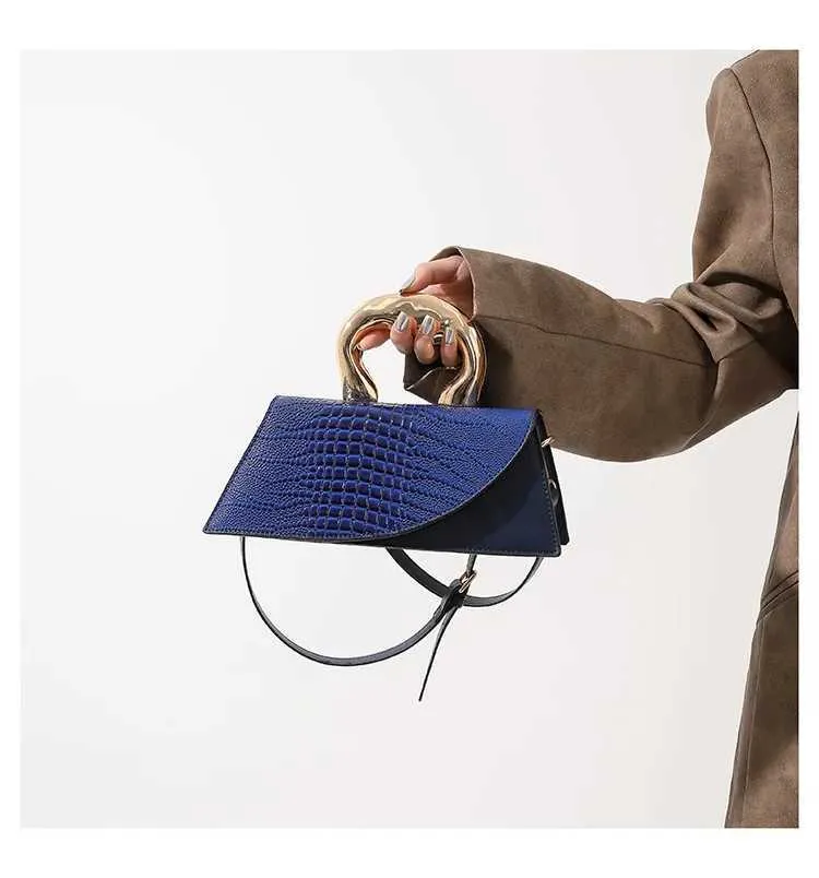 Solid Alligator Pattern Shoulder Bag For Women Designer Style_voghion.com