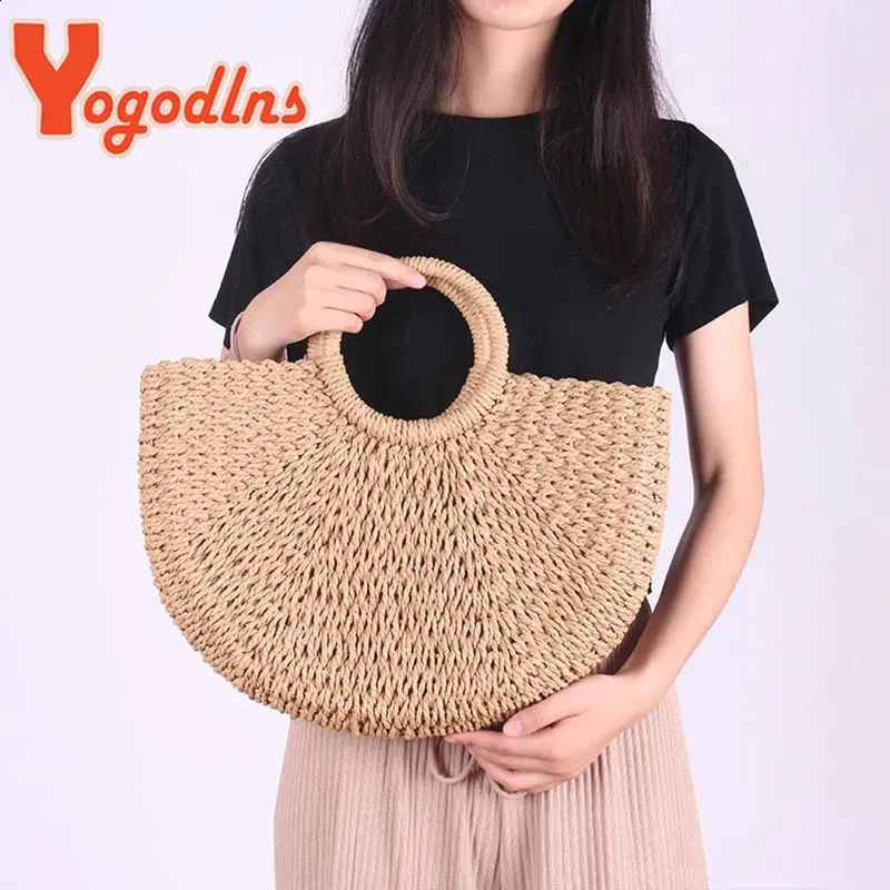 Ydlns Fashion MOON Straw Handbags Summer Beach Rattan Bag Handmade Vintage Woven Handbag For Women bolsa femme 240809_voghion.com