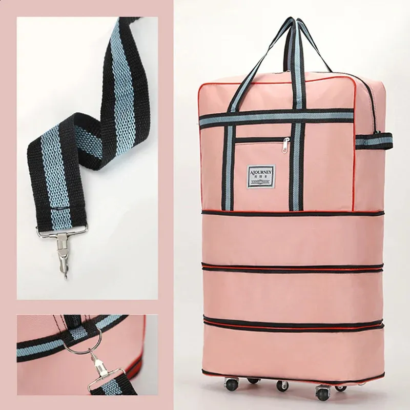 Faltbare Lage Taschen mit Großen Wasserdicht Erweiterbar Lages Pack Handtasche Unisex Universal Reisetasche auf Rädern XM133_voghion.com