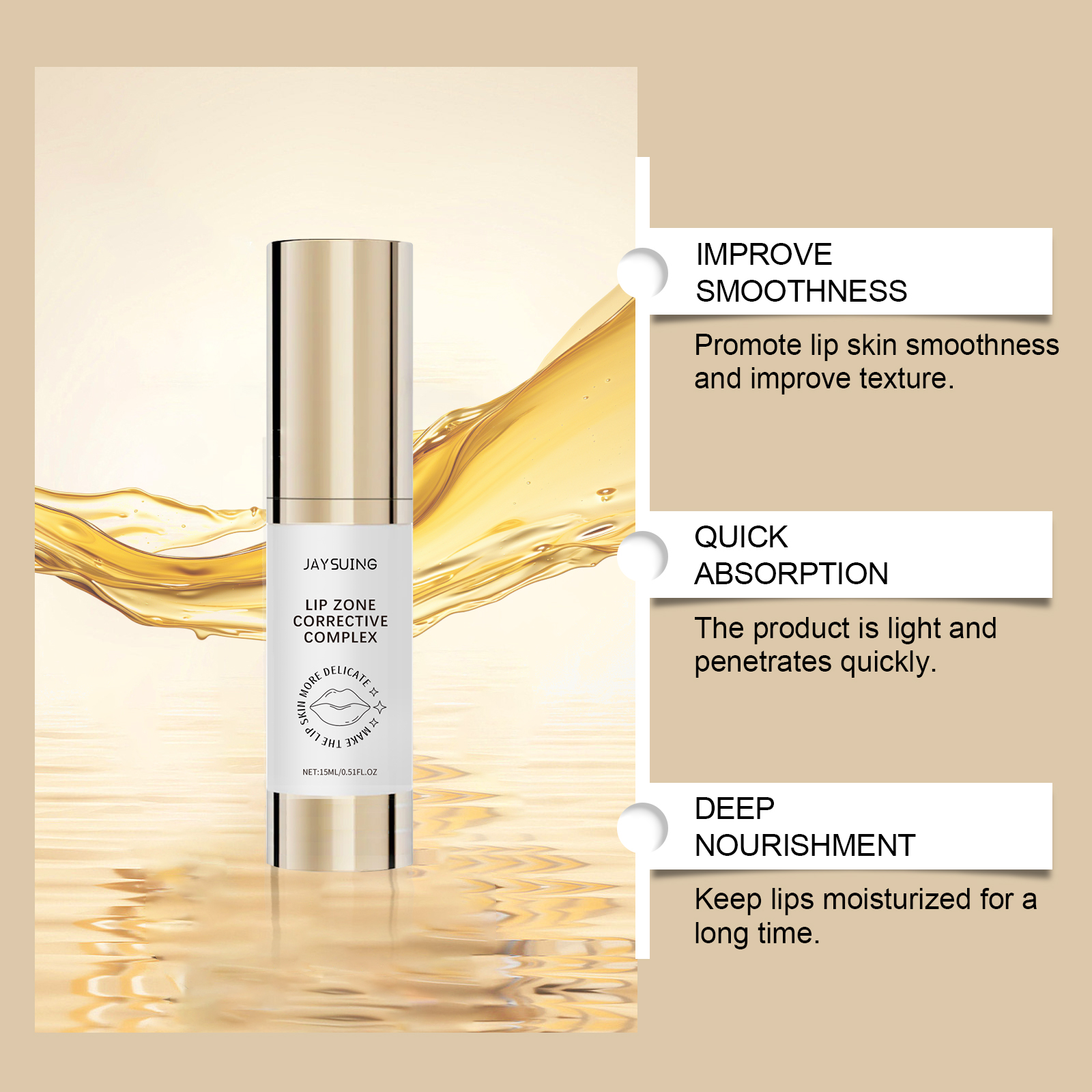 Jaysuing Lip Area Serum, Hydrating, Moisturizing, Smoothing And Moisturizing Lip Care Serum_voghion.com