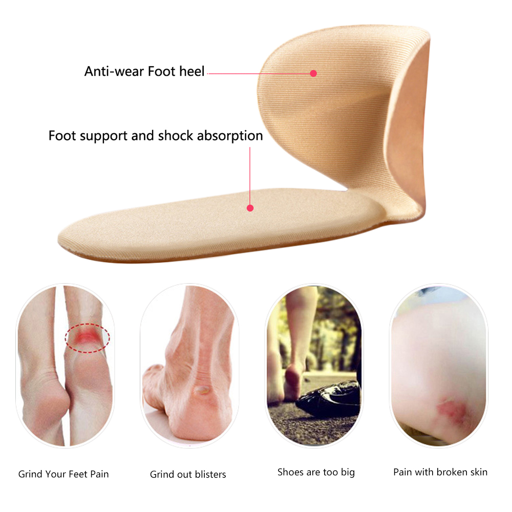 2 Pairs Half Insoles Back Stickers High Heels Liner Insert Heel Pain Relief Protector Cushion Pads Shoe Size Reducer_voghion.com