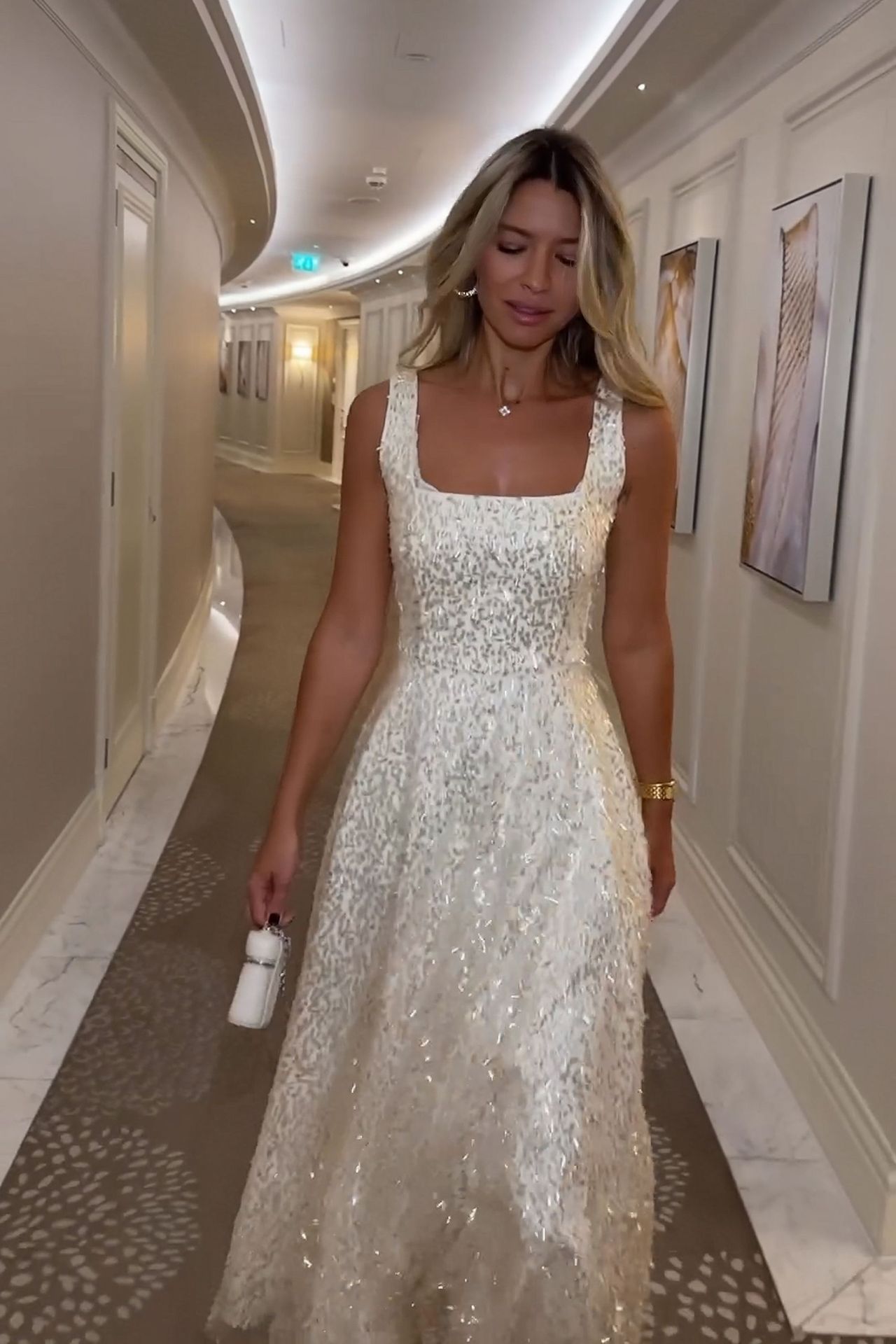 Kvinder talje talje sexet elegant lang nederdel gaze glitter slip kjole_voghion.com