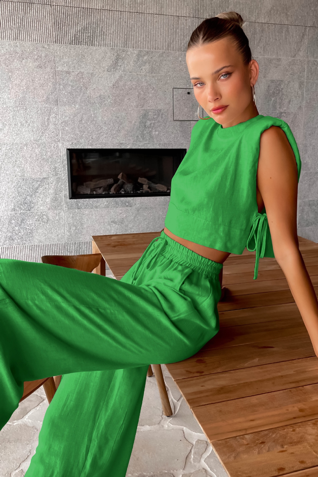 Women's Vacation Casual Cotton and Linen Suit Women  Niche Sleeveless Vest Trousers Two-piece Set Women's Clothing_voghion.com