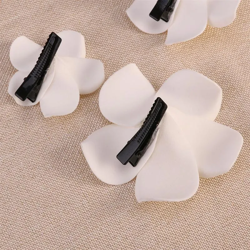 24 peças 2,4 polegadas havaiano plumeria flor clipe espuma cabelo acessório para praia festa casamento evento decoração acessórios (12 cores)_voghion.com