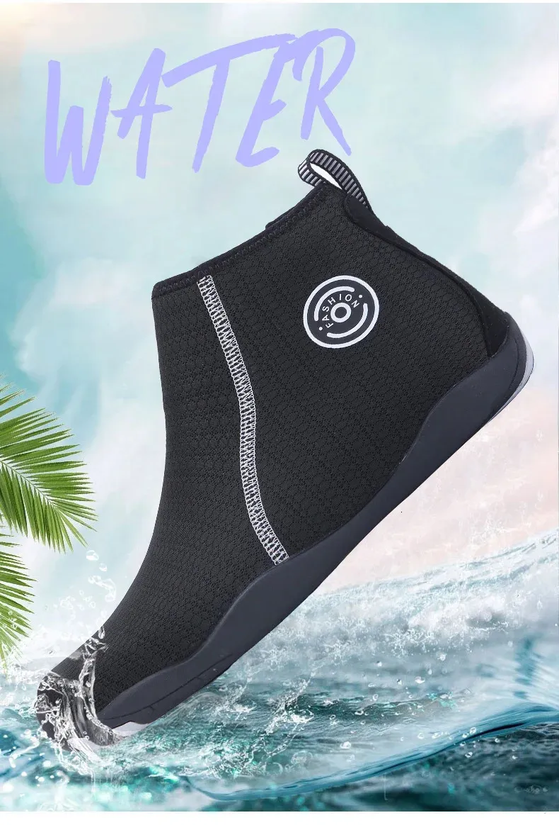 Zapatos de agua para hombre, calcetines de buceo para mujer, caña alta, descalzos, sandalias de playa, calzado acuático, zapatillas de vadeo con drenaje, para surfear y pescar_voghion.com