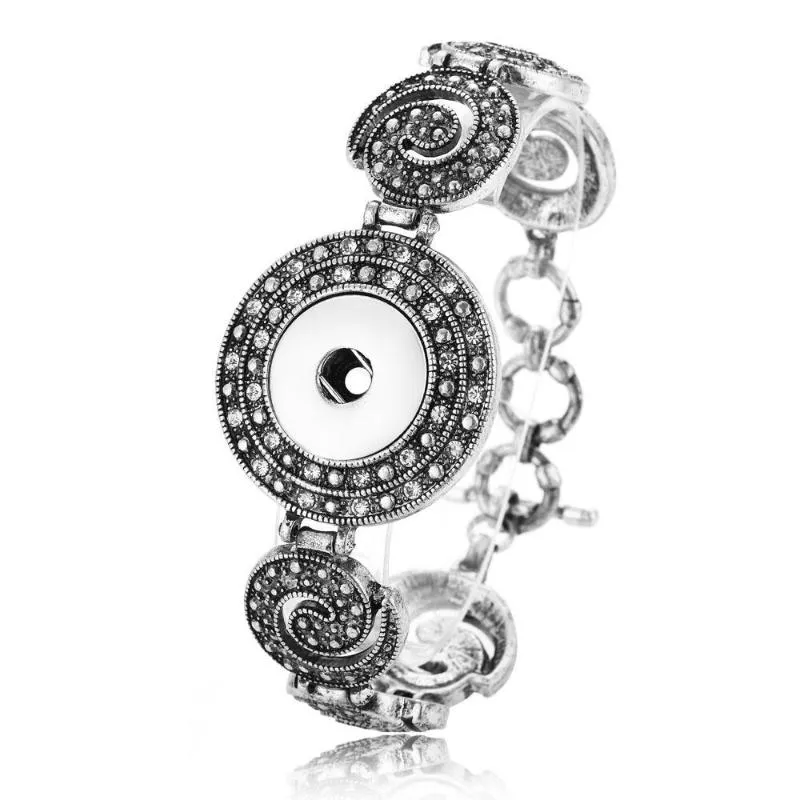 Bracelets à breloques Bouton-pression Bijoux Bracelet Bracelet en métal réglable Interchangeable Couleur mixte Envoi gratuit_voghion.com