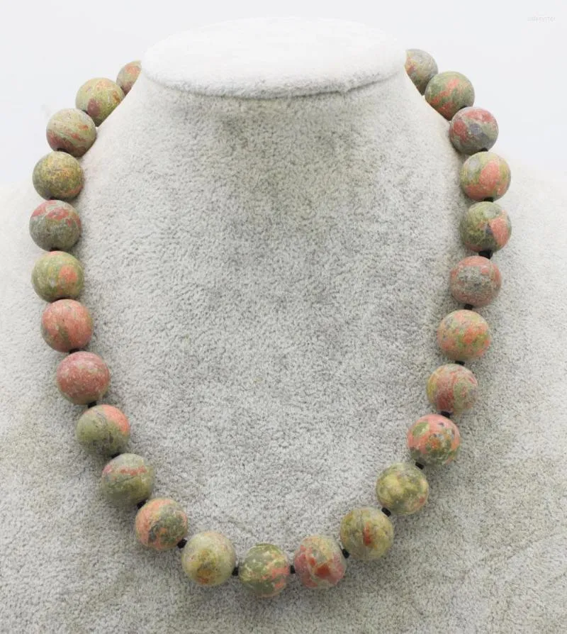Chaînes Pierres d'agates vertes 12 mm 14 mm Collier rond flou Bracelet 18 pouces 7,5 pouces Perles en gros_voghion.com